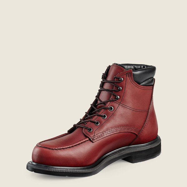 Red Wing Work Boots Supersole® - 6-inch Soft Toe - Burgundy - Mens INY967342